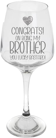 Congrats on Being My Brother Regali per fratello Bicchiere da vino inciso Regalo di compleanno personalizzato per uomini, fratello Idee regalo per fratello vino rosso Regali per lui Regali divertenti