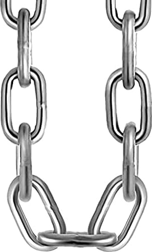 Robuste verzinkte Metallgliederkette aus Edelstahl für Fahrradschloss, Vorhängeschloss, Sicherheitstor, Zaun, Fitnessstudio, Gewichtheben, extra stark, lang, geschweißtes Metall (4 mm, 3 m)