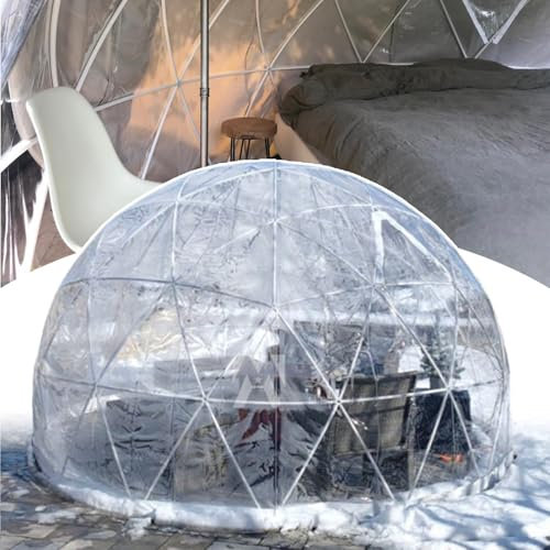 agreilduite Kuppelzelt für den Garten im Freien, transparentes Blasenzelt, 12 Fuß, 360°-Panoramablick, 2 Feste Lösungen, mit Fenstern, wasserdichter Campingunterstand für Hinterhofterrassen