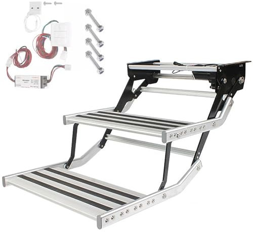 Marchepieds électriques automatiques/manuels avec lumière pour camping-car, caravane, remorque de voyage