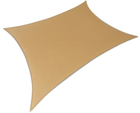 Amazon Basics Vela Parasole da Giardino, Protezione UV, 3 m x 4 m, Sabbia, 1 Pezzo
