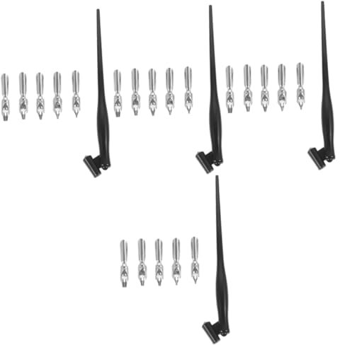 DIYEAH 4 Sets Geneigter Dip Pen Tragbar Praktisch Für Anfänger Kalligraphie Whiteboard Marker Halter Tintenfass Weißer Kugelschreiber Löschbare Gelstifte Textmarker