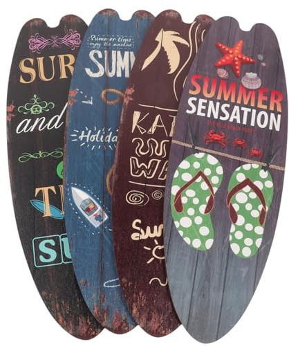 Operitacx Holz Surfbrett Wanddekoration 45X16Cm Maritimes Sommer Stranddekor Surfbretthängedekoration Für Zuhause Bar Und Party Wandkunst