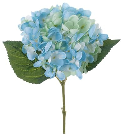 Porceosy Bouquet de fleurs d'hortensia artificielles résistantes aux UV avec tige pour une utilisation en extérieur/intérieur, centres de table de mariage et décoration d'intérieur, bleu foncé