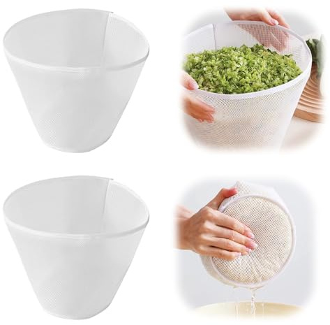 Dayinkes 2PCS Food Grade Silicone Cheese Cloths, 25cm Wide Mouth Nut Milk Bag, Easy Clean Reusable Strainer Bag with Mesh, for Straining Oat Milk, Almond Milk, Yogurt, Celery Juice, Cheese Making