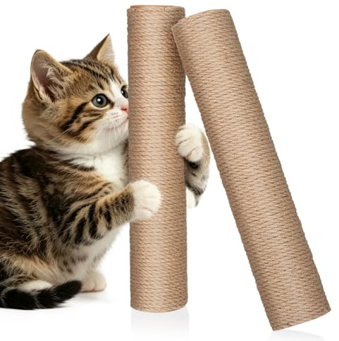 TOYANDONA Rascador para Gatos Poste De Sisal 2 Piezas, Recambios para Árbol De Gato DIY De 30 Cm, Accesorios para Interiores, Soporte para Ejercicio y Cuidado De Garras(Color Café)