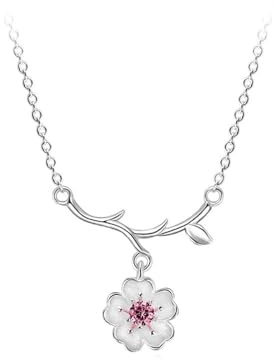 JZWCHQ Collar de Colgantes de Cerezo Florales para Joyas para Mujeres