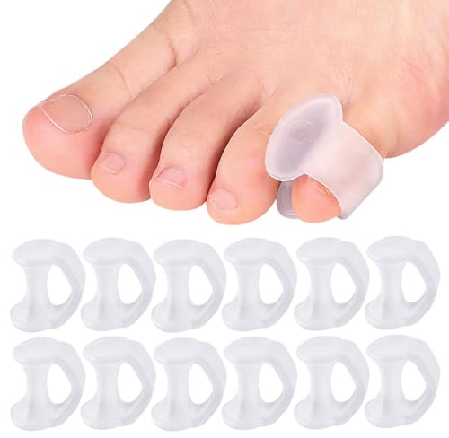 GXGM 12 Pièces Correcteur Hallux Valgus & Séparateur Orteil, Ecarteur Orteil, Hallux Valgus, Étirement Ecarteur d'orteil, Taille Unique, Protection Orteils se Chevauchant Unisexe