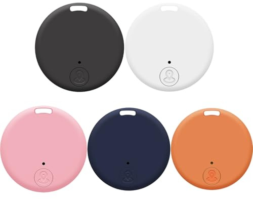 5 Pièces Traceur GPS Enfant, Localisateur, Traqueurs GPS Ronds, Dispositif Anti-Perte Intelligent, en Temps Réel pour Chat, avec Rappel D'alarme Bidirectionnel, pour Animal Domestique