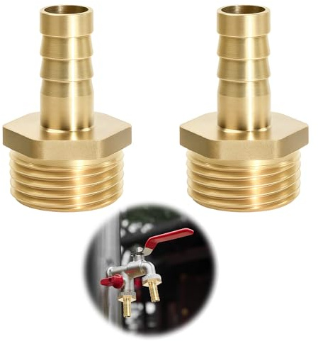 tiyiyok 2 Piezas Conector de Manguera de Latón, Boquilla de Manguera G1/2 Ag x 10 mm, Conector de Boquilla, Adaptador de Enchufe, para Manguera con Diámetro Interior, Tuberia de Agua, Gas de 10 mm