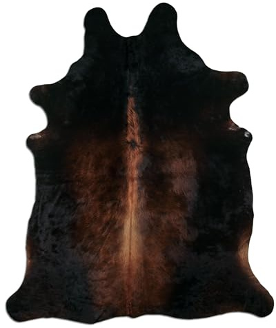 Livorio Tapis en peau de vache - 230 x 190 cm - Marron/noir - Produit naturel unique en provenance d'Amérique du Sud - Peau de vache véritable - Tornasol - K350