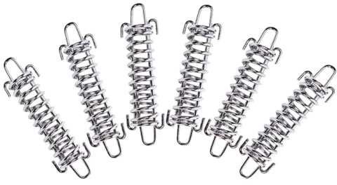 WOONEKY Set 6 Pezzi Fibbie a Molla in Acciaio Inox per Tende, Tenditore Multifunzione per Funi, Fibbia Portatile per Fissaggio Tende da Campeggio, Accessori Resistenti per attività