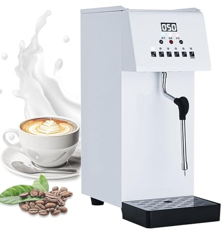Montalatte, commerciale, macchina per schiumare il latte a vapore elettrico da 2500 W - Macchina per schiumare il latte e il caffè con display a LED, serbatoio in acciaio inossidabile da 6 l