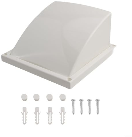 ABS Exterior Wall Vent Cover with Anti Backdraft Valve, Weatherproof Range Hood Duct Outlet for Kitchen Bathroom Toilet, Plastic Air Vent Grille for Extractor Fan(125MM)