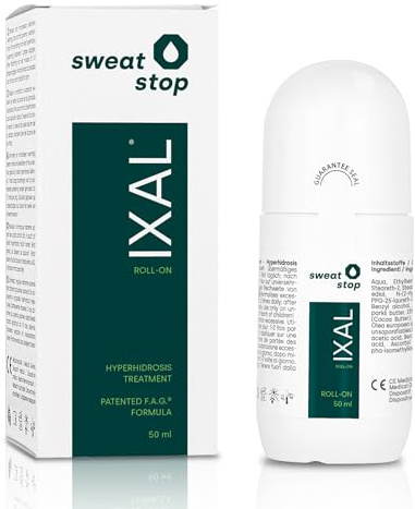 SweatStop IXAL Antitranspirant Roll-On 50ml gegen übermäßiges Schwitzen & Hyperhidrose - Patentiertes Antiperspirant anti Achselschweiß OHNE Aluminium