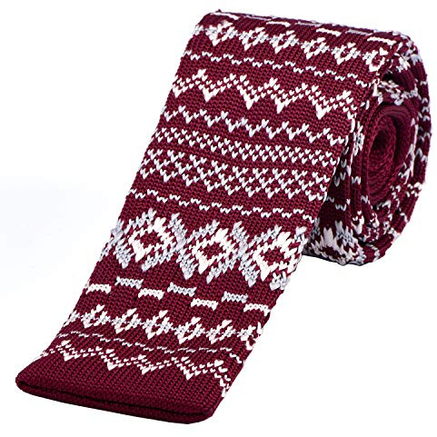 DonDon schmale Strickkrawatte Krawatte Herren retro 5 cm