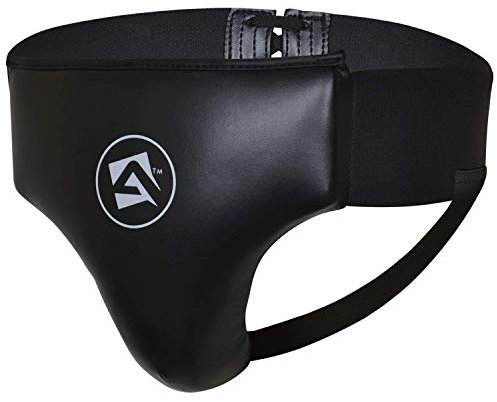 AQF Groin Guard Boxing MMA Abdominal Groin Cup Jock Strap Cup Muay Thai Abdominal Protector Adult Shock Supporter (Small)