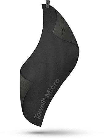 STRYVE Gym Towell+ Micro – Das Original aus DHDL – Mikrofaser Sporthandtuch 105 x 42,5 cm All Black, Antirutsch, funktionale Fitnessstudio Handtuch – Hygienisch & Funktional – Ideales Handtuch für Gym