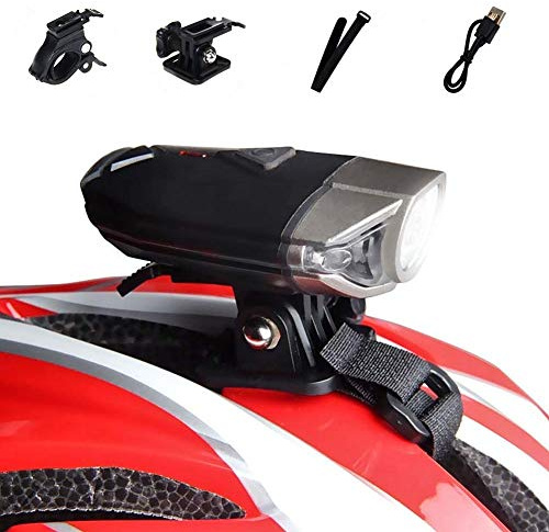 WASAGA Luce per Casco Bici, Luce per Casco per Bicicletta a LED da 300 Lumen 3 modalità USB Ricaricabile Impermeabile per Bici Faro Anteriore Perfetto per la Guida o attività all'aperto