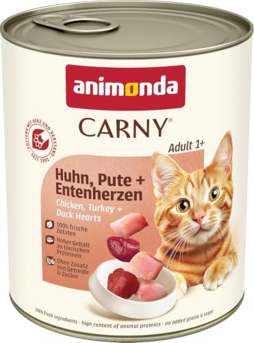 animonda Carny Adult kattfoder, våtfoder för vuxna katter, kyckling, pute + urört, 6 x 800 g