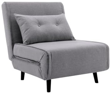 Home Heavenly® Sofá Cama 1 Plaza Convertible Pegaso, 105x190x78 cm, para salón o Dormitorio, Apertura fácil (Color Gris)