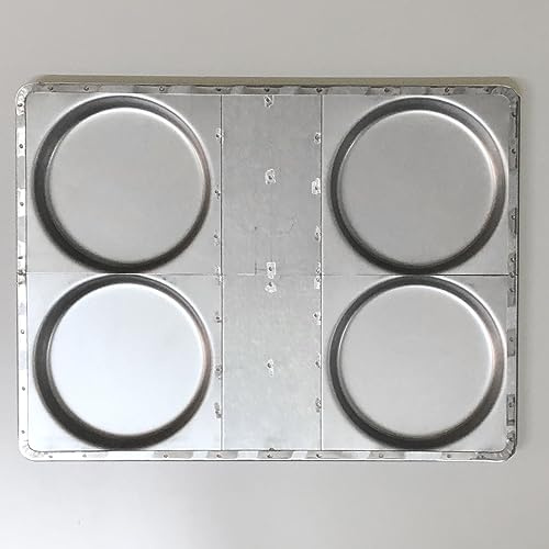 Siccardi Teglia Professionale pizzette/Focacce - 4 Impronte Ø 14 - Cm 30 x 40