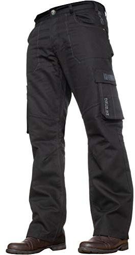 Enzo Herr Cargo Combat Jeans Byxor Casual Arbete Denim Byxor Alla Midjestorlekar, Svart, 34W