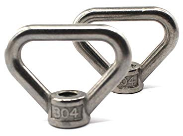 2 Stück M12 Dreikant-Augenmuttern aus 304 Edelstahl, hochfest