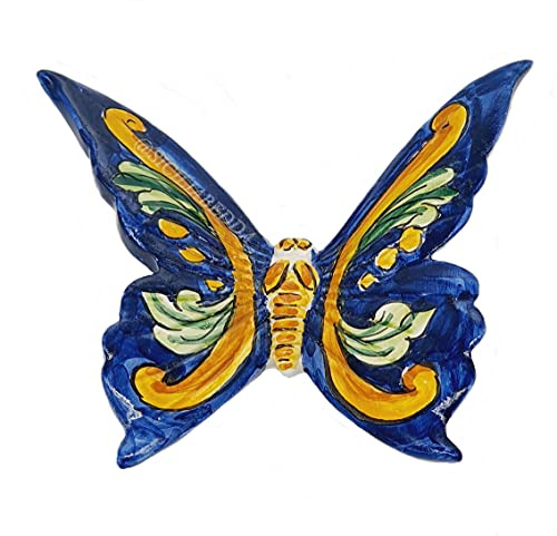 sicilia bedda - Animali Portafortuna in Ceramica Siciliana - Dipinti a mano (Farfalla 11x12 CM)