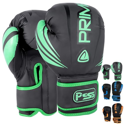 PSS PU matt läder barn boxningshandskar 4 oz, 6,7 oz, 8 oz Aggressiva och kickboxning junior sparring boxningssäck MMA Muay Thai för kämpande träningshandskar 1026 (1026 Flouroscent, 6 oz)
