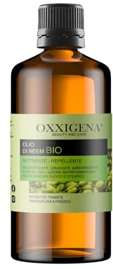 Oxxigena Olio di Neem Biologico Vergine Puro al 100% - 250 ml - Spremuto a Freddo - Idratante, Ricostituente, Ideale per Capelli, Pelle - Vegano, senza OGM