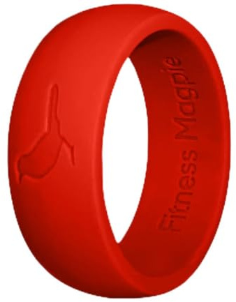 Comfortable Mens Silicone Ring, Modern Wedding Rings for Men, Hypoallergenic, Breathable, Non-Toxic, Flexible and Safe for Your Fingers, Outdoor Activities, Sports and Extreme Adventures. Red. (11)