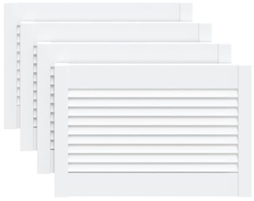 vidaXL 4x Madera Maciza Pino Puertas Persiana con Celosía Rejilla Armario Tablillas Guardarropa Separador Decoración Blanco 39,5x59,4cm