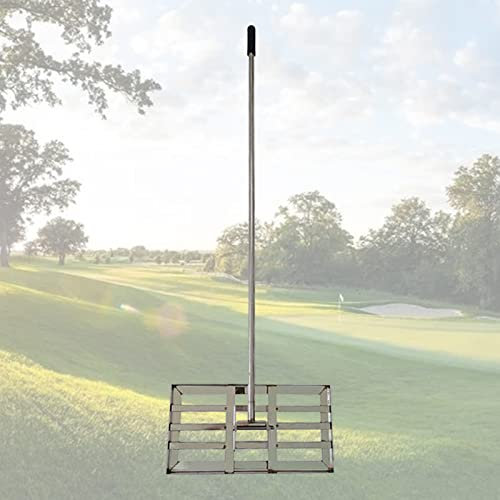 ATRNA Rasenrakel mit Stiel Golf, Abziehen Flächenebner Leveler Lawnleveling Gartengras für Rasen Leveling Rake/Levelawn/Rasenrechen-Silver