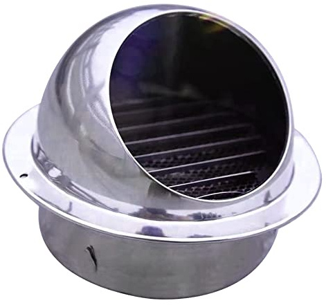 Air Ventilation Outlet Hood Calibre 2.36-11.81 Stainless Steel Air Vents Long-lasting With Built-in Screen Mesh For House, For Flats Apartment Smooth Flat Ducting Ventilation Air Vent ( Color : Silv