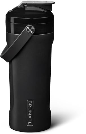 BrüMate Multishaker Mixer Shaker 100% Edelstahl isoliert auslaufsicher Pre-Workout Protein Gym 740 ml (matt schwarz)