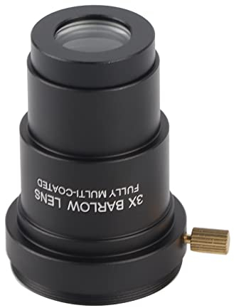 3X Barlow-Linse Barlow-Linse 3X Metall Optisches Glas Schwarz 3X Barlow-Linse M42X0,75 Gewindeschnittstelle für 1,25-Zoll-Okulare für Astronomische Teleskope
