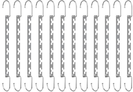 Cycleacc Kleiderbügel Platzsparend, Metall Magische rutschfeste Kleiderbügel, Schrank Organizer Multipurpose Clothes Hanger für Hosen Hemden Jeans (12 Stück)