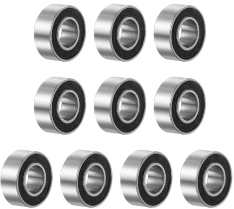 sourcing map 10pcs 686-2RS Miniature Deep Groove Ball Bearings 6x13x5mm Black Rubber Sealed Bearings for TRX4 1/10 RC Cars Trucks, 3D Printer, P6 (ABEC 3)