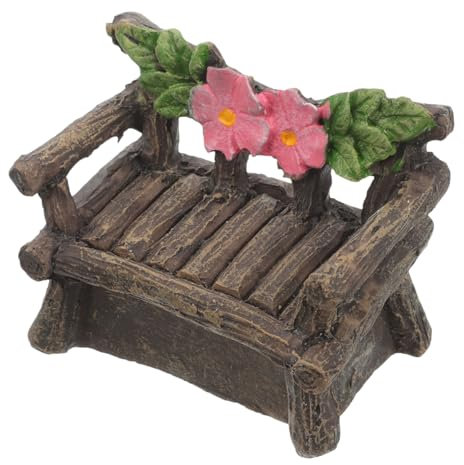 CAXUSD Tischdekoration Miniatur Gartendekoration Kleine Möbel Kleine Stühle Tische Und Stühle Winzige Möbel Kunsthandwerk Miniatur Stühle Zum Basteln Feenhaus Zubehör Harzblumen Manuelle