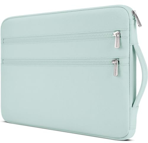 DOMISO 15,6 Zoll Laptop Tasche Hülle Notebook Case Schutzhülle Wasserdicht Laptophülle Stoßfest Laptop Sleeve für 15,6 HP Dell Asus,Mintgrün
