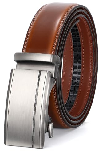 WHIPPY Automatik Gürtel Herren Leder Ratsche Ledergürtel Gürtel ohne Löcher, Breit 35mm