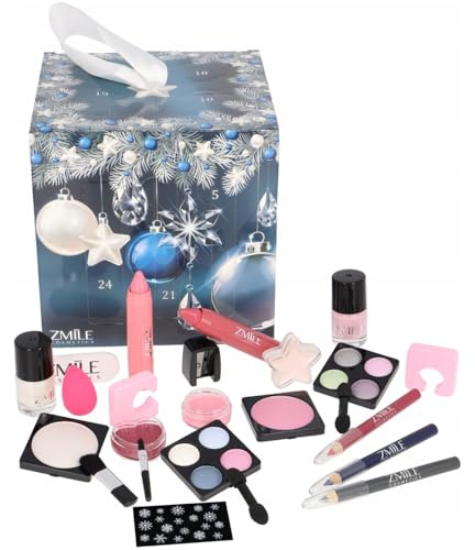 ZMILE COSMETICS Beauty Advent Calendar 'Blue Magic' - 24 Surprises for Make-Up and Styling in Trendy Cube Advent Calendar with Vegan Cosmetics