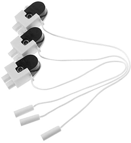 CANIGHT 3pcs Pull Cord Light Switch for Bathroom Easy to Install and Wall Lamp Control Convenient Lighting for Spaces