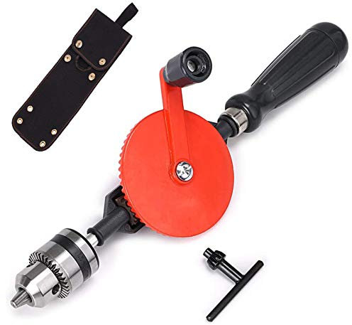 Portabrocas de doble piñón taladro manual , Potente taladro manual rápido con broca de 3 mm y 4 mm, mini taladro for trabajar la madera, suministros de enseñanza for bricolaje, herramientas con bolsa