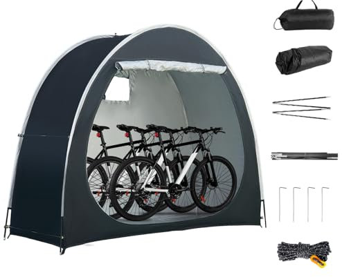 Bike Storage Shed Ten for 2-3 Bikes, 210D Oxford Thick Waterproof Bicycle Shed Tent, Bike Cover Shelter for Motorcycle,Garden Tool etc, Bike Tent/Bike Shed - S