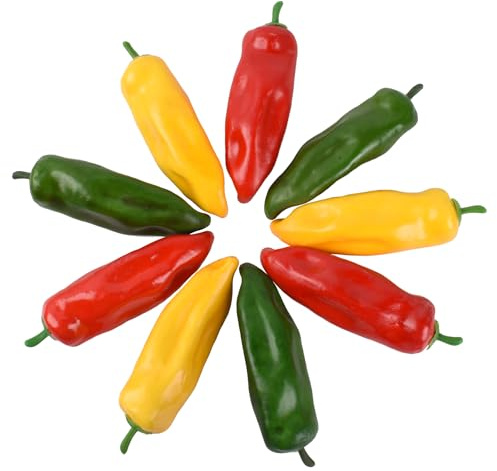 HUIANER 9Pcs Artificial Chili Peppers, Foam Fake Peppers for Kitchen Decor