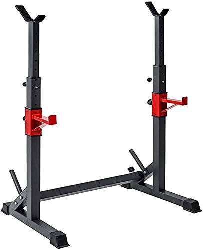 GIGBIRD Squat Rack Multifunktionaler Fitnessstuhl Hantelbank Verstellbare Langhantelablage,Multifunktionaler Kniebeugenständer,Hochleistungs-Dip-Station,Geeignet für