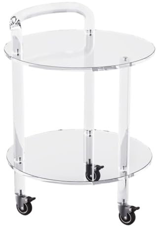 YGDYFDC Couchtisch Beistelltisch Mit Rollen, Beistelltisch Aus Acryl, Kleiner Runder Barwagen, Kleiner Beistelltisch, Couchtisch for Zu Hause Sofatisch