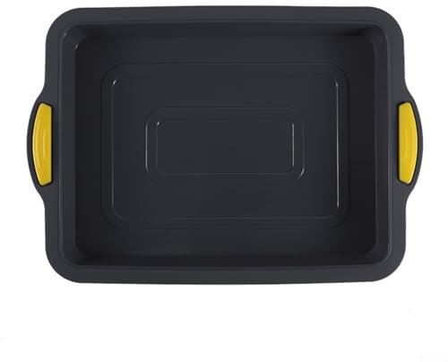 Moule à gâteau carré en silicone pour brownies et mousse, facile à nettoyer (28 x 20,3 cm, 7,6 cm, gris)